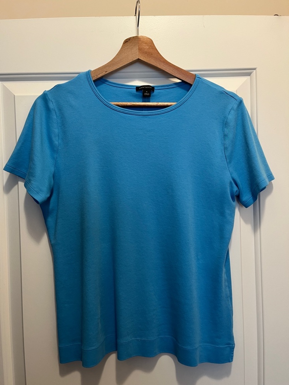 Ann Taylor classic Short-Sleeve Crewneck Top - Blue